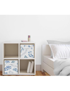 Cajas de Almacenamiento Plegables Sweet Jojo Designs - Set 2 - Floral Botánico Azul 2