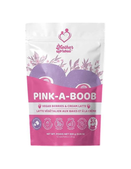 Mezcla Vegana para Lactancia Mother Sprout 12 Sobres Sabor Berries & Cream Latte