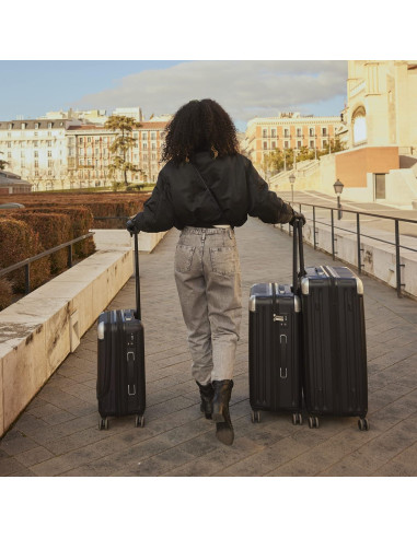 Conjunto de Equipaje LEVEL8 Grace 3 Piezas Negro 20/24/28 Pulgadas