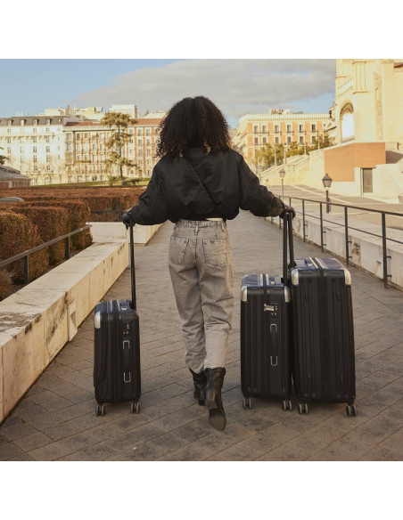 Conjunto de Equipaje LEVEL8 Grace 3 Piezas Negro 20/24/28 Pulgadas