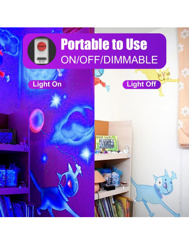 Barra de Luz Negra Recargable Sayitwill 2 Paquetes 10W