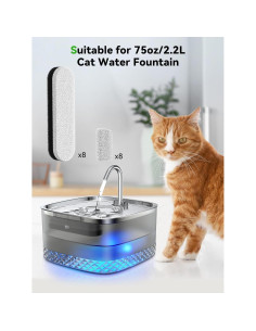 Filtros y Esponjas para Fuente de Agua Gatos DCIOGAT 8 Pzs 2