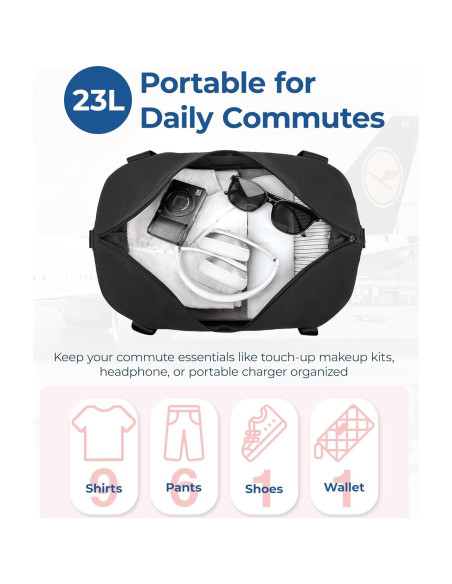 Bolsa de Gimnasio Plegable BAGSMART 23L Negra para Viajes