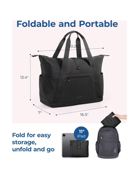 Bolsa de Gimnasio Plegable BAGSMART 23L Negra para Viajes