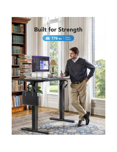 Escritorio Eléctrico Ajustable HUANUO 121.92x60.96cm Negro