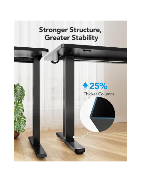 Escritorio Eléctrico Ajustable HUANUO 121.92x60.96cm Negro