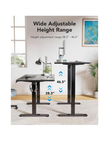 Escritorio Eléctrico Ajustable HUANUO 121.92x60.96cm Negro