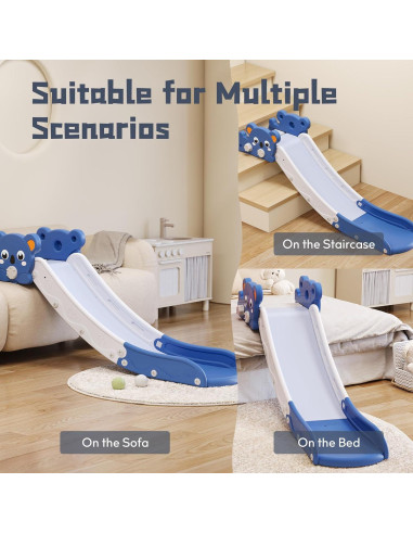 Tobogán para Niños Baotree 165 cm Azul, Seguro y Compacto