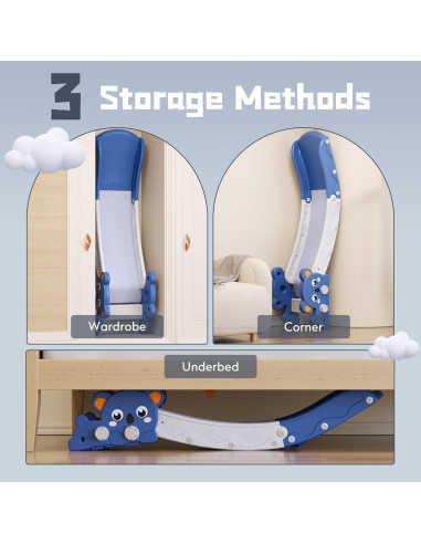 Tobogán para Niños Baotree 165 cm Azul, Seguro y Compacto
