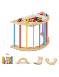 Arco de Escalada de Madera INFANS 6 en 1 con Cojín Suave