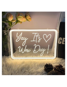 Cartel de Neón LED Yay Es Día de Cera 30x20cm Decoración