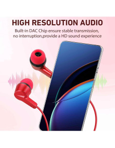 Auriculares UrbanX R2 Intrauditivos con Cable 3.5mm Rojo 2