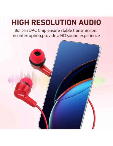 Auriculares UrbanX R2 Intrauditivos con Cable 3.5mm Rojo