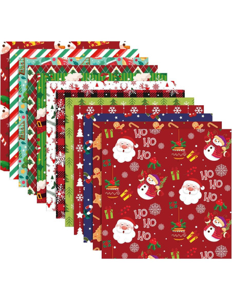Juego de Papel de Patrón Navideño Sorkwo 24 Hojas 30.48cm
