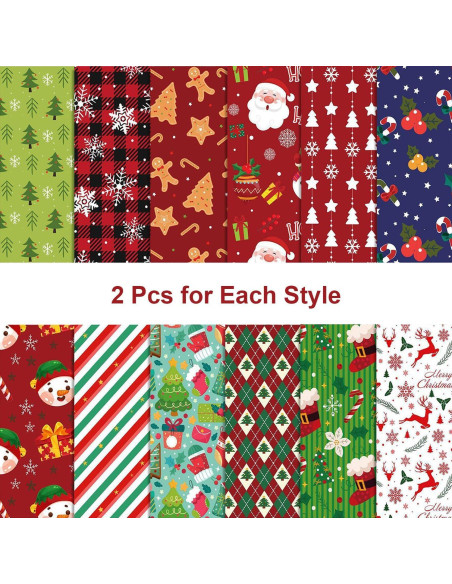 Juego de Papel de Patrón Navideño Sorkwo 24 Hojas 30.48cm
