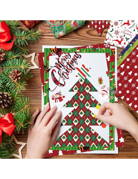 Juego de Papel de Patrón Navideño Sorkwo 24 Hojas 30.48cm