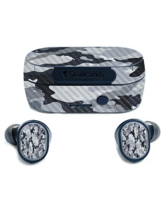 Piel de Fibra de Carbono MightySkins para Auriculares Skullcandy Sesh - Camuflaje Gris