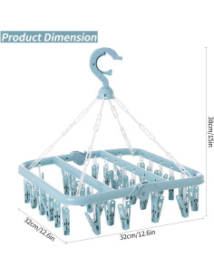 Estante Plegable para Secar Ropa Rainfordhoma 32 Clips Azul 2
