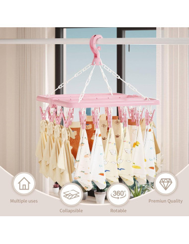 Estante Plegable para Secar Ropa Rainfordhoma 32 Clips Azul