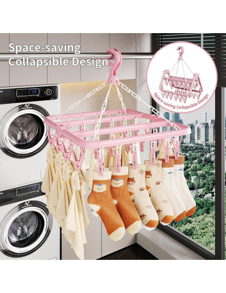 Estante Plegable para Secar Ropa Rainfordhoma 32 Clips Azul