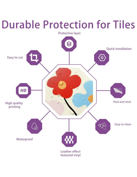 Calcomanías de Azulejo Vintage PONIIIEU 20x20cm 10 PCS