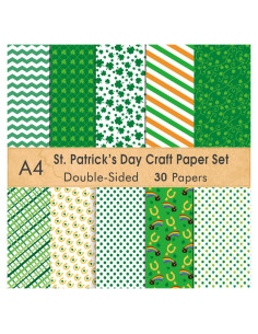 Set de Papel Decorativo FEPITO 30 Hojas A4 San Patricio