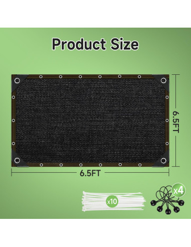 Tela de Sombra 70% FOTMISHU 2m x 2m HDPE Resistente UV