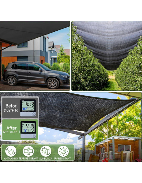 Tela de Sombra 70% FOTMISHU 2m x 2m HDPE Resistente UV