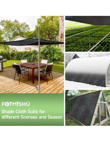 Tela de Sombra 70% FOTMISHU 2m x 2m HDPE Resistente UV