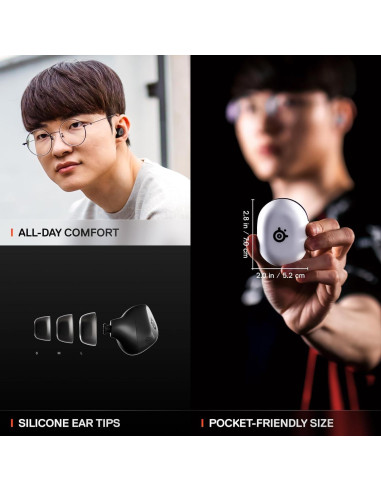 Auriculares Arctis GameBuds SteelSeries - Inalámbricos 2.4GHz + Bluetooth 5.3 - ANC - 40H Batería
