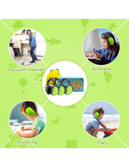 Auriculares Canceladores de Ruido ZOHAN para Niños 3 Pack