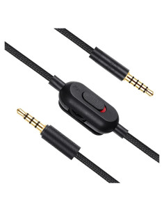 Cable de Auriculares Gaming Knomix G Pro X 3.5mm 2M Negro