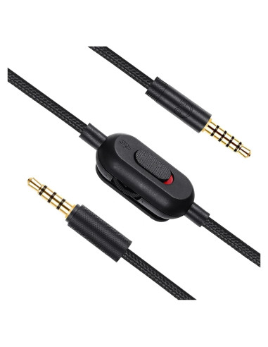Cable de Auriculares Gaming Knomix G Pro X 3.5mm 2M Negro