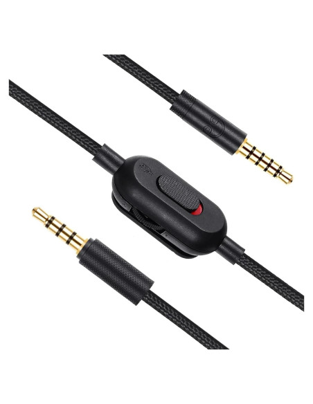 Cable de Auriculares Gaming Knomix G Pro X 3.5mm 2M Negro