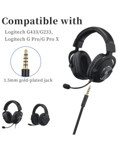 Cable de Auriculares Gaming Knomix G Pro X 3.5mm 2M Negro 2