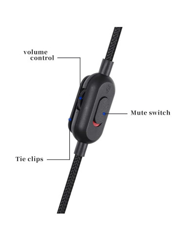 Cable de Auriculares Gaming Knomix G Pro X 3.5mm 2M Negro