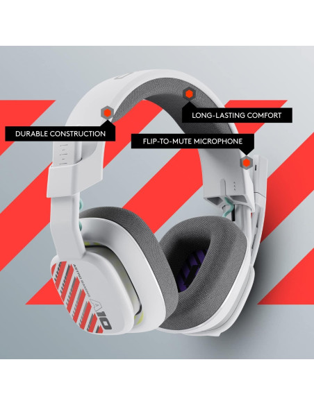 Auriculares Gaming Astro A10 Gen 2 con Micrófono - 32 mm - Blanco