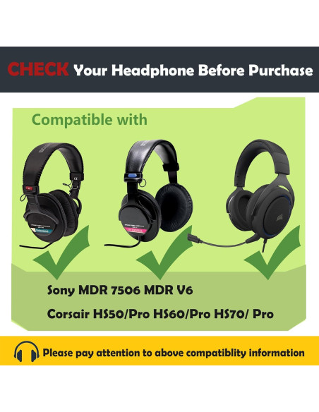 Almohadillas de Repuesto HTINDUSTRY para Sony MDR 7506 y Corsair HS