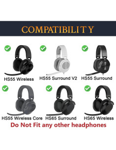 Almohadillas de Reemplazo SOULWIT para Corsair HS65/HS55 - Gris 2