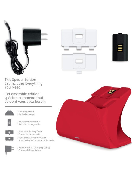 Soporte de Carga Pro Xbox Pulse Rojo con Batería 1100 mAh
