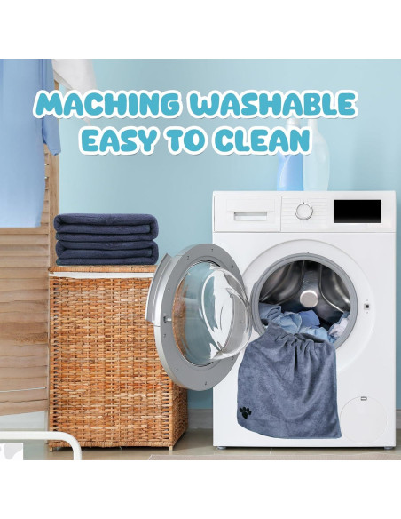 Toallas de Microfibra WOUSEDO para Perros - Paquete de 2 Gris