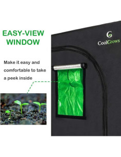 Carpa de Cultivo CoolGrows 61x61x91cm Mylar con Ventana 2