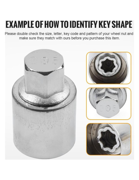 Llave de Remoción de Tuerca de Rueda Three T 805 para Jeep y Dodge