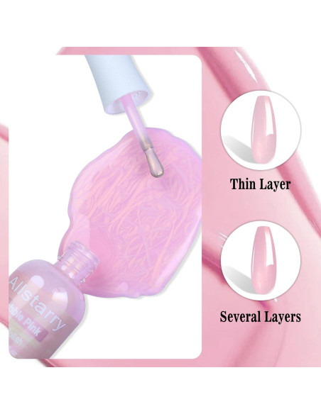 Esmalte de Uñas Rosa Allstarry 15ml Gel y Secado al Aire