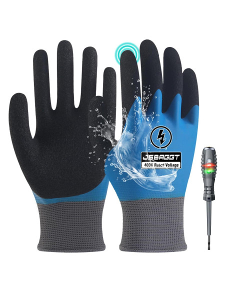 Guantes de Electricista Aislados 400V JSBAGGT Impermeables