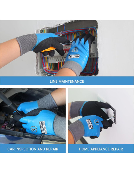 Guantes de Electricista Aislados 400V JSBAGGT Impermeables