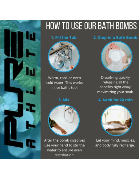 Bolas de Baño de Menta Pura Sport - Pure Athlete 1 Cuenta