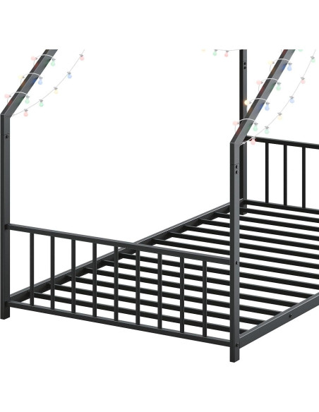 Cama Casa Twin WDYLWFHW con Luces LED y Estructura de Metal