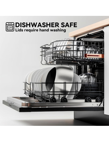 Juego de 5 Tazones de Mezcla KITEISCAT Acero Inoxidable Negro