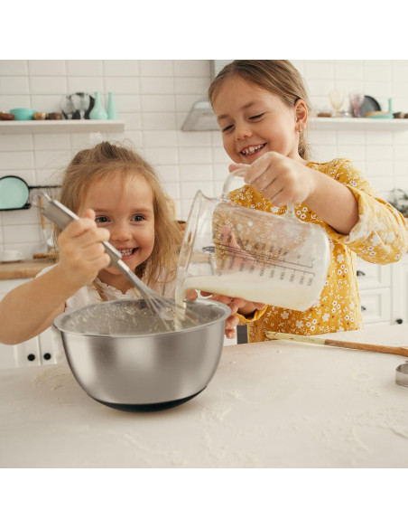 Juego de 5 Tazones de Mezcla KITEISCAT Acero Inoxidable Negro